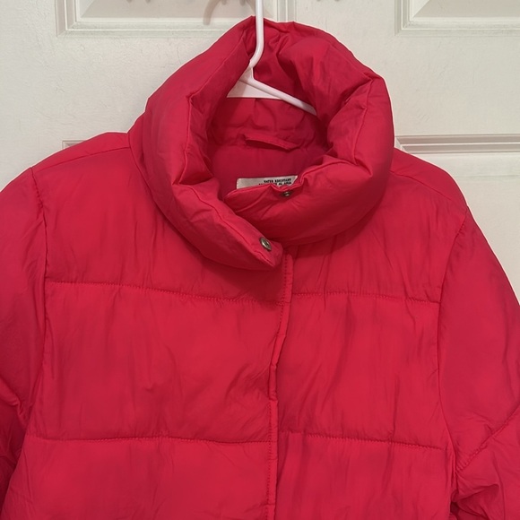 A new day puffer zip up jacket size small pink snap buttons stand-up collar - Picture 2 of 8